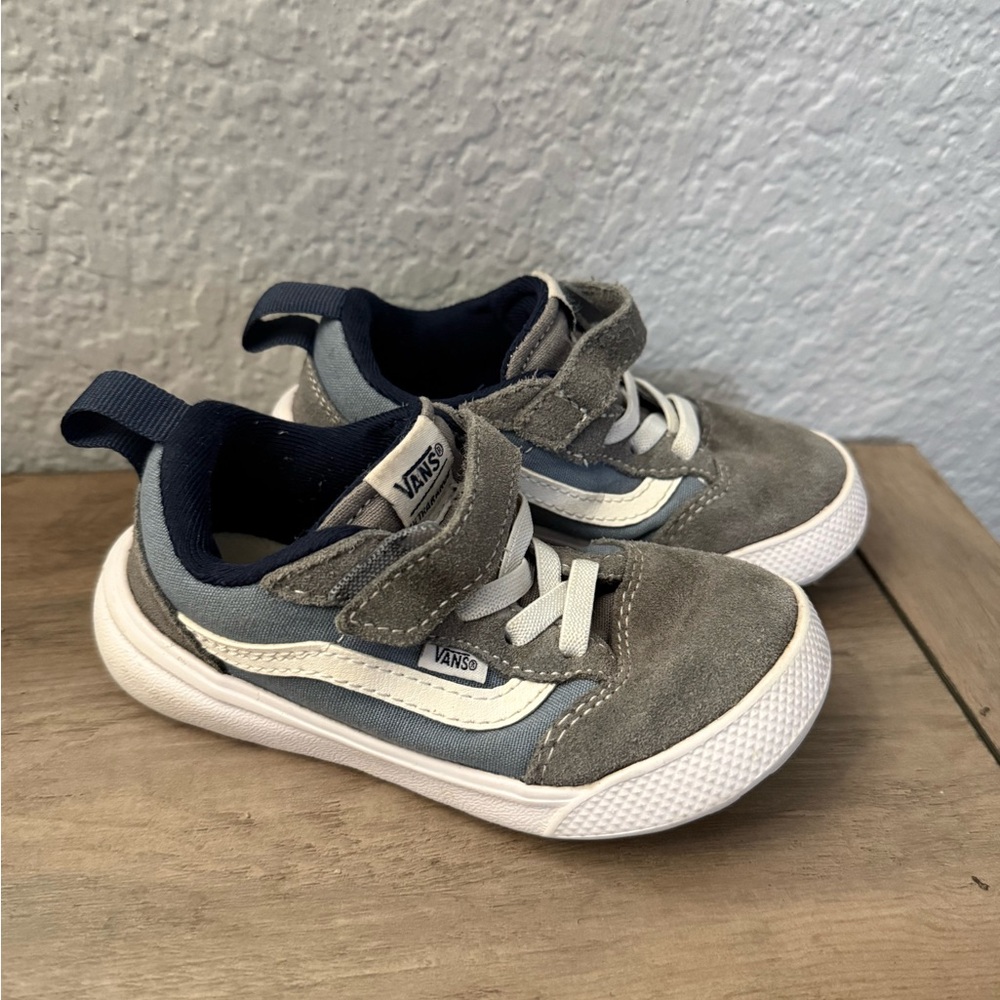 Vans Kids Gray and White Sneakers - Picture 2 of 7